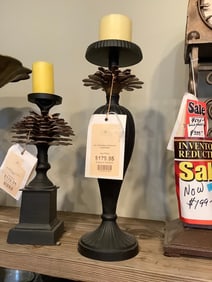Metal Ribbed Pinecone pillar holder(17in.tall)