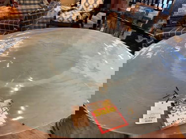 Molten glass Daisy round tabletop(54in.across)