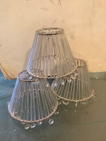 Chrome and crystal lampshades(6in.tall)