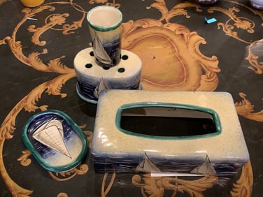 4 piece ceramic bathroom set