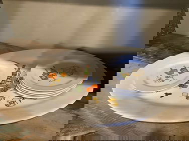 Ursula Dodge serving platter(18in.across) and plates