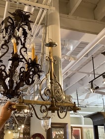 Brass 3 lamp hanging light(27in.long)
