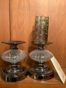 Bellona sphere candleholders set of 2(7.25in.tall)