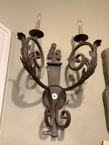 Wall sconce metal candleholder(24in.long)