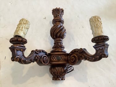 Wooden wall hanging light fixture(17in.long)
