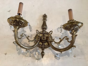 Brass wall hanging light fixture(13in.long)