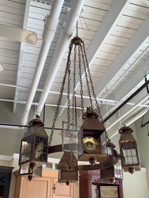 Ceiling hanging lantern chandelier light fixture(52in.long)