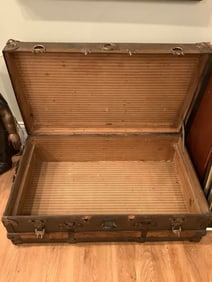 Vintage military chest(34.5in.x20in.x12.5in.)
