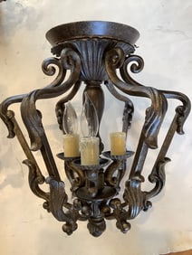 Ceiling hanging light fixture(16in.long-one bulb missing)