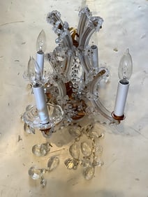 Chandelier light fixture(15in.long-missing one glass piece)
