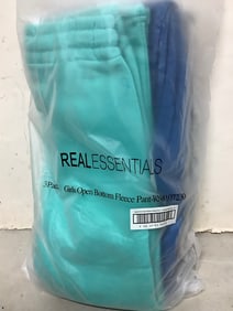 Real Essentials 3-Pack of Childrens Open Bottom Fleece Pants (size: medium) NEW
