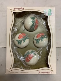 Vintage Pyramid Unbreakable Decorative Ornaments - 4 total