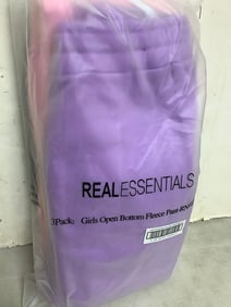 Real Essentials 3-Pack of Childrens Open Bottom Fleece Pants (size: medium) NEW