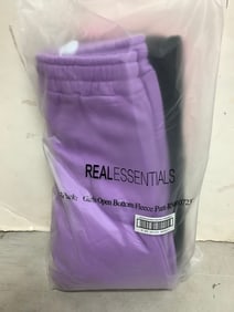 Real Essentials 3-Pack of Childrens Open Bottom Fleece Pants (size: medium) NEW