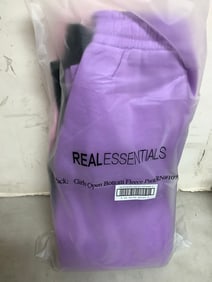 Real Essentials 3-Pack of Childrens Open Bottom Fleece Pants (size: medium) NEW