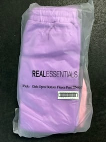 Real Essentials 3-Pack of Childrens Open Bottom Fleece Pants (size: medium) NEW