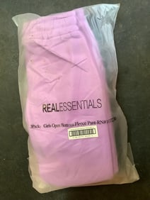 Real Essentials 3-Pack of Childrens Open Bottom Fleece Pants (size: medium) NEW