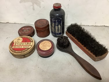 Vintage Shoe Shine Supplies (Brushes, Saddle Soap, Polish, and more)
