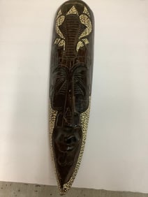 Wooden Miami Beach Tribal  Wall Mask (19.75in Long)