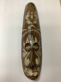 Wooden Tribal Wall Mask *chipped*(19.75in Long)