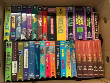 Various VHS Tapes (The Mole People, Phantom From Space, Godzilla, and more)