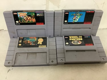 Vintage Super Nintendo Games (Super Mario World, Wheel of Fortune, and more)