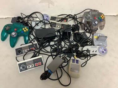 Various Nintendo and Super Nintendo Controllers