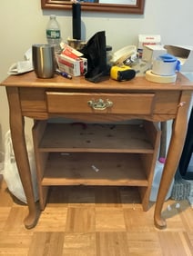 Wooden endtable(contents on top not included-28in.x16in.x30in.)