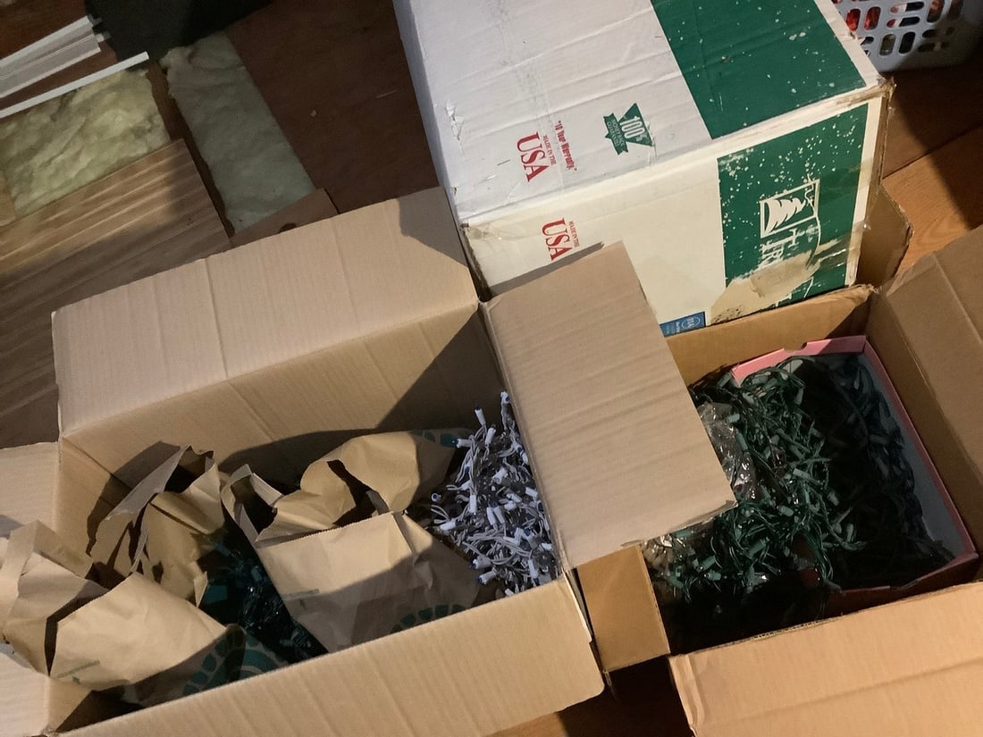 Kmart Christmas tree(7.5ft.), christmas lights, and more (1 of 1)