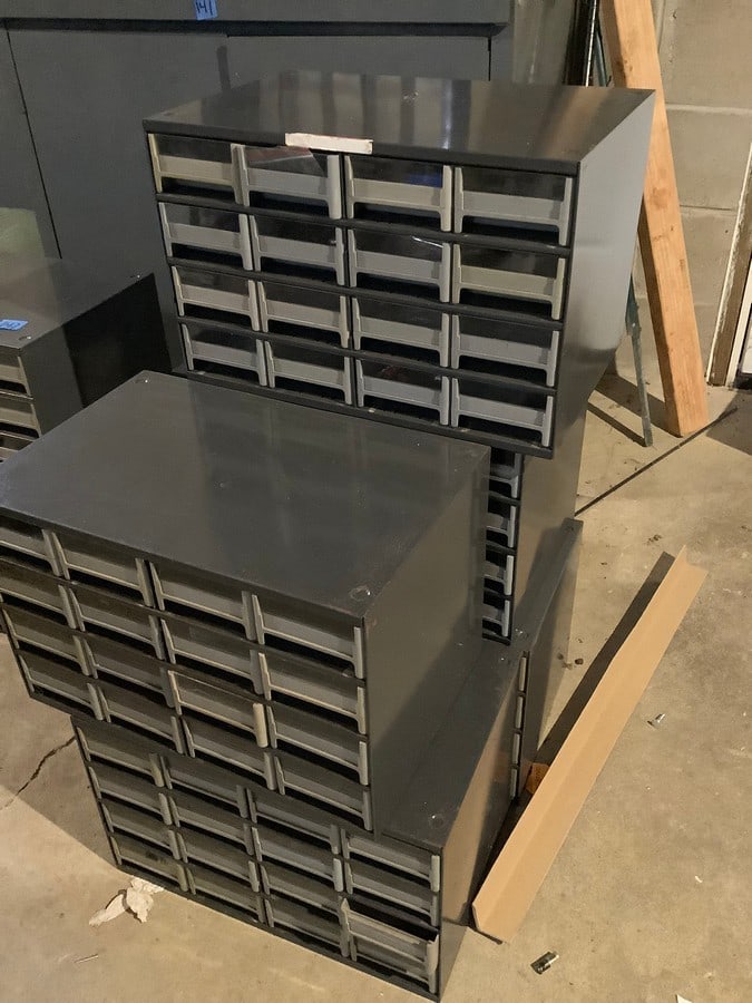 Nut and bolt bins loaded with nuts and blots(5 total) (1 of 1)