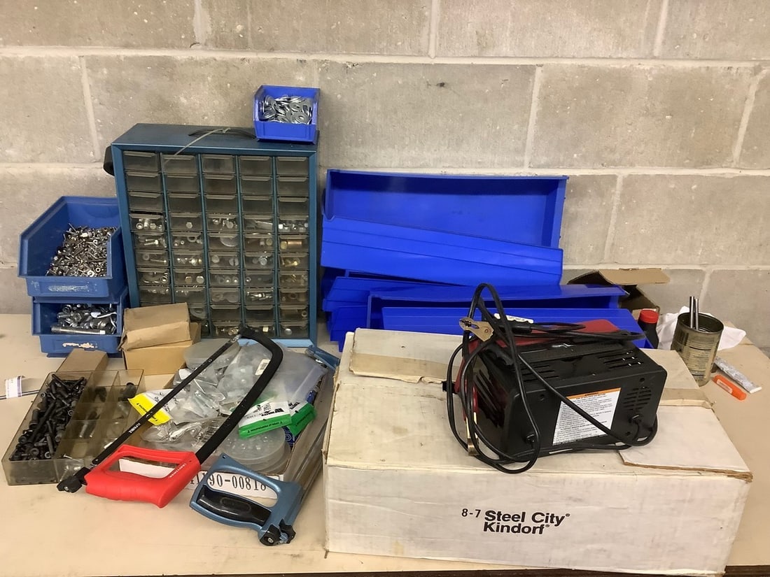 Contents on shelf(Nut and bolt bins wuth supplies inside) (1 of 1)