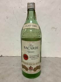 Ron Bacardi superior light dry Puerto Rican Rum 80 proof 40oz.(sealed)