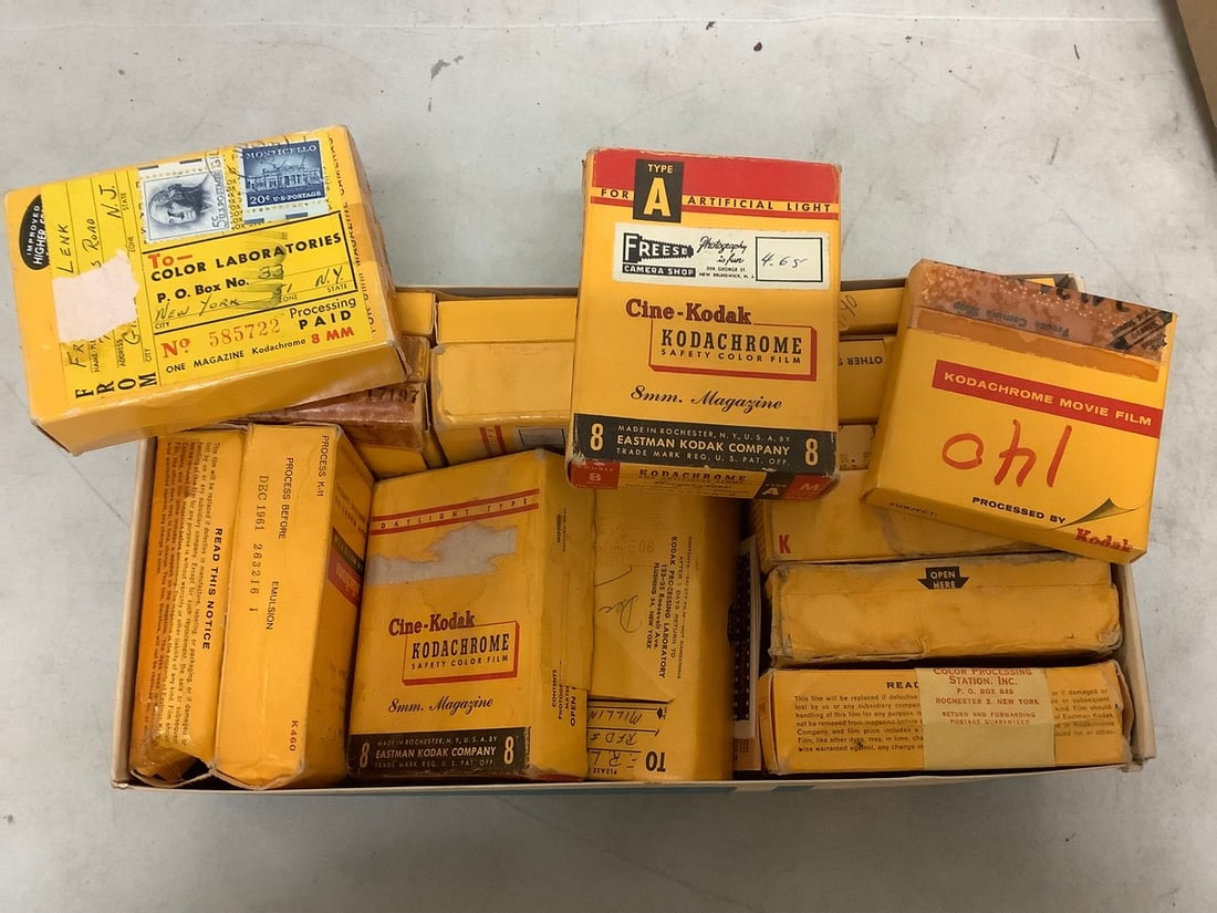 Lot of Cine-Kodak 8mm safety color film: Lot of Cine-Kodak 8mm safety color film