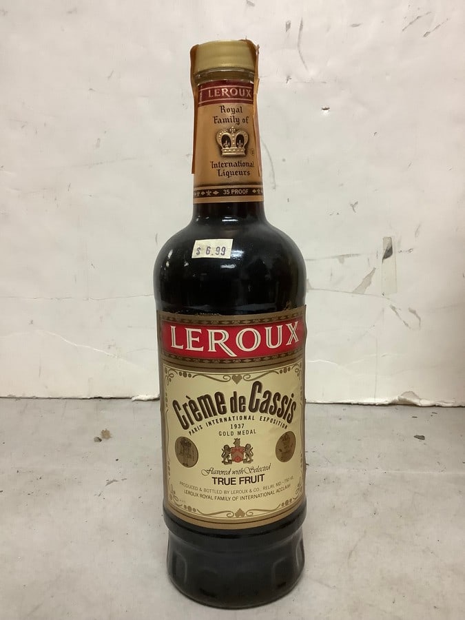 Leroux creme de Cassis liqueur(35 proof 750mL, sealed) (1 of 1)