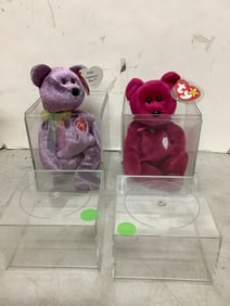 Beanie babies in display cases