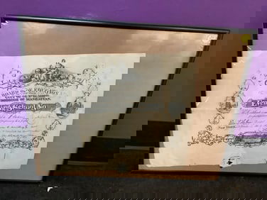 Framed Board of Education certificate(16.5in.x20.5in.)