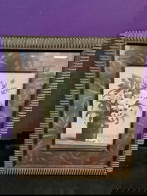 Framed floral artwork(19.75in.x23.75in.)