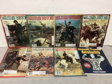 Military History magazines and Strength Training Anatomy book