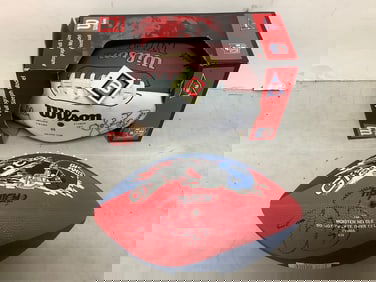 Various Footballs - with signatures (WIlson and Hutch)