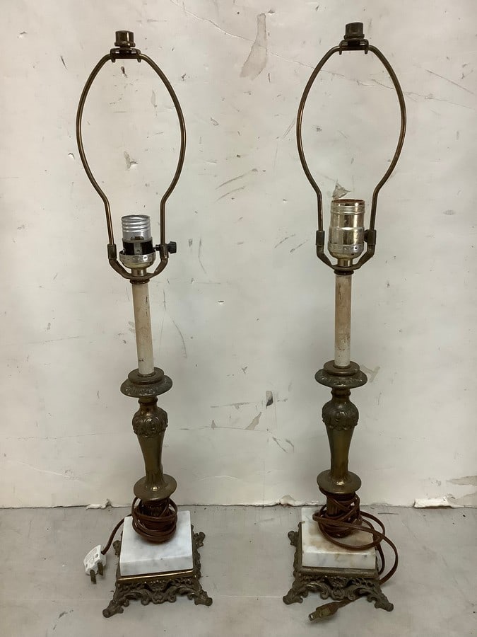 Mid Century Marble Base Lamps(23in Tall) (1 of 1)