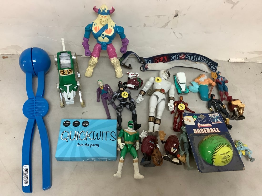 Snowball Maker, Various Action Figures, Quickwits, Franklin Baseball, and more (1 of 1)