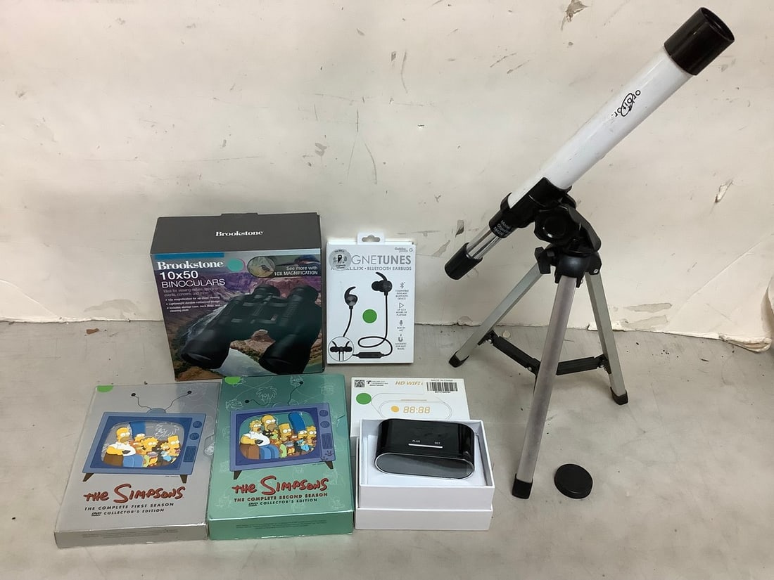 Orbitor Telescope (Adjustable Height), The Simpsons DVD Sets, Brookstone Binoculars, and more (1 of 1)