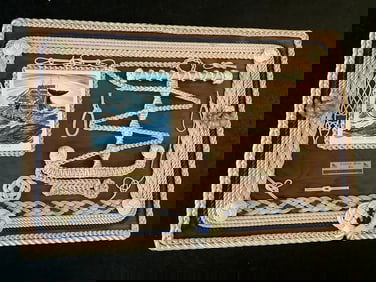 Early Whaling Days Stitchwork Art (17inx25in)