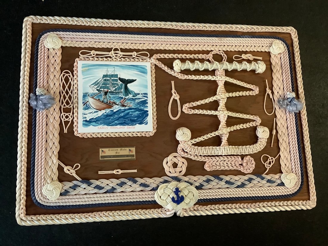 Early Whaling Days Stitchwork Art (17inx25in): Early Whaling Days Stitchwork Art (17inx25in)