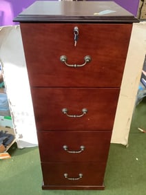 4 Drawer Wooden Filing Cabinet (51inx20inx18in)