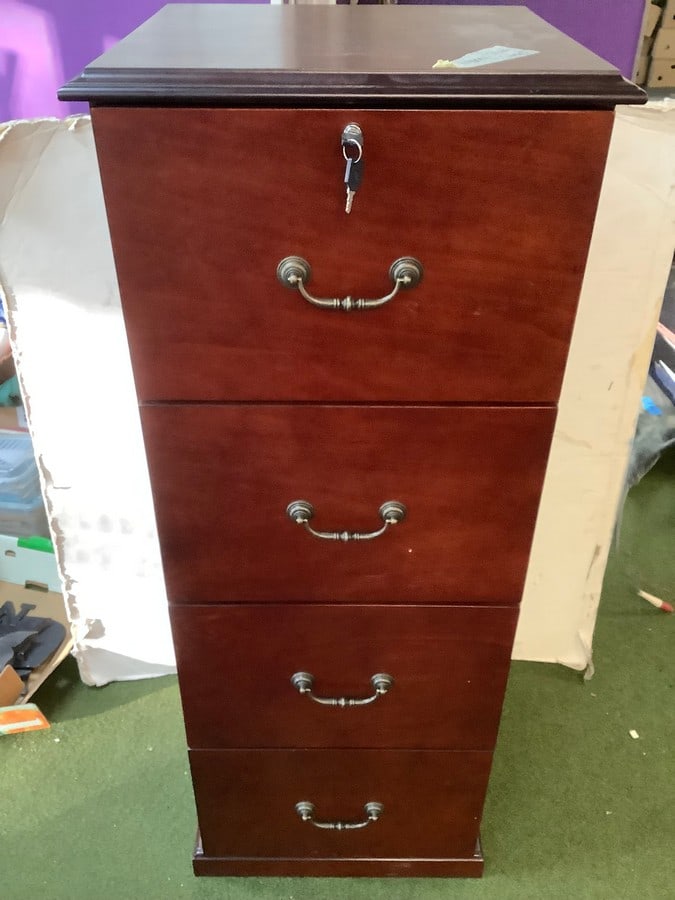 4 Drawer Wooden Filing Cabinet (51inx20inx18in) (1 of 1)