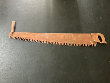 Vintage two man hand saw(47.5in.long)