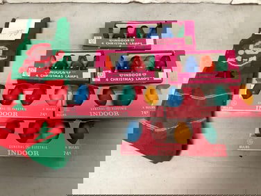 Vintage Christmas lights and Santa Christmas socks