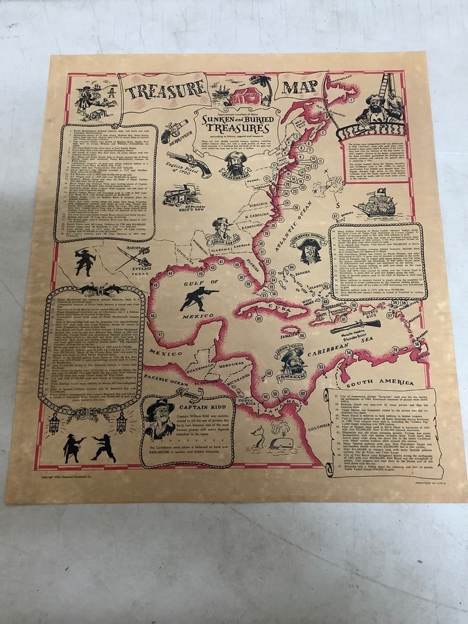 Sunken and Buried Treasures map(13.75in.x15.5in.): Sunken and Buried Treasures map(13.75in.x15.5in.)
