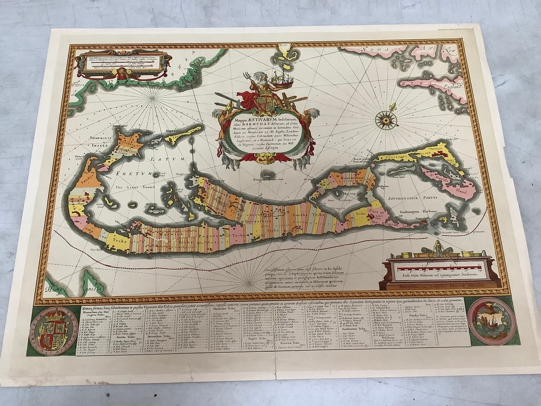 Vintage Bermuda map(18.25in.x23.25in.): Vintage Bermuda map(18.25in.x23.25in.)